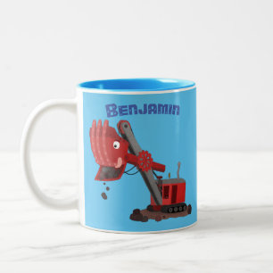 Caneca De Café Em Dois Tons Ilustração de desenho animado de tiragem de pás