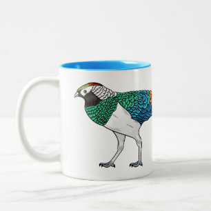 Caneca De Café Em Dois Tons Ilustração de desenho animado do faisão da Lady Am