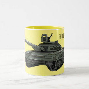 Caneca De Café Em Dois Tons Ilustração de desenho animado do Tanque
