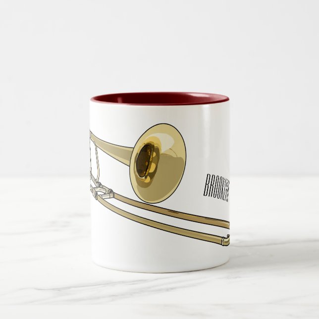 Caneca De Café Em Dois Tons Ilustração de desenho animado Trombone (Centro)