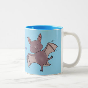 Caneca De Café Em Dois Tons Ilustração de desenho animado voador de filhotes