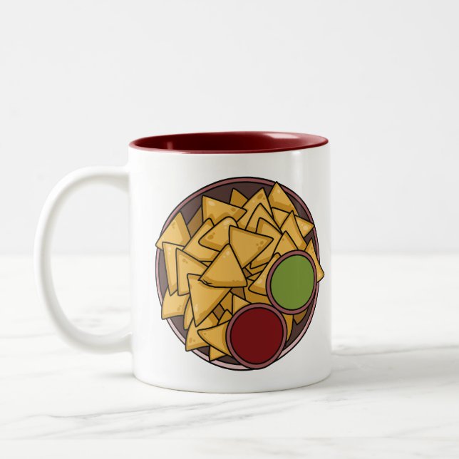 Caneca De Café Em Dois Tons Ilustração de desenho de Nachos (Esquerda)