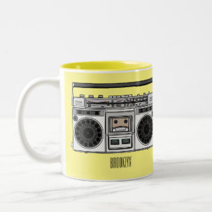 Caneca De Café Em Dois Tons Ilustração de desenho de rádio
