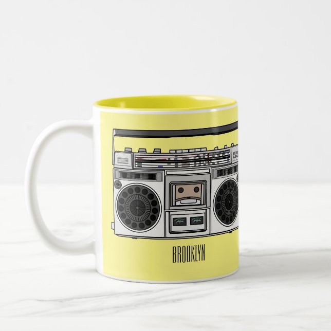 Caneca De Café Em Dois Tons Ilustração de desenho de rádio (Esquerda)
