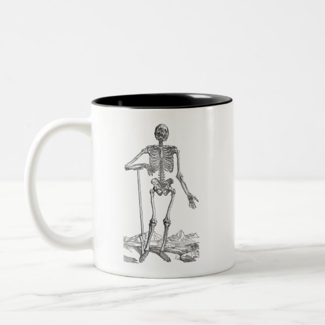 Caneca De Café Em Dois Tons Ilustração de esqueleto de escavação (Esquerda)