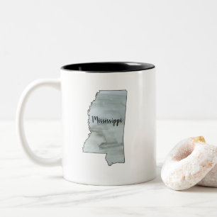Caneca De Café Em Dois Tons Ilustração de Estado do Mississippi