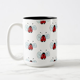 Caneca De Café Em Dois Tons Ilustração de Joaninha Fofa
