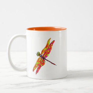 Caneca De Café Em Dois Tons Ilustração de néon de Dragonfly
