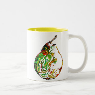 Caneca De Café Em Dois Tons Ilustração de pop de de fruta de pintura de pera