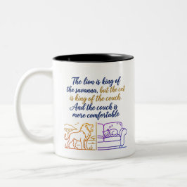 Caneca De Café Em Dois Tons Ilustração de Savana & Sofá com Gradiente | Humorí