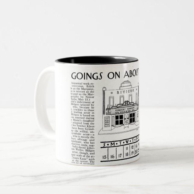 Caneca De Café Em Dois Tons Ilustração de Teatro (Frente Esquerda)