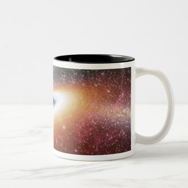 Caneca De Café Em Dois Tons Ilustração de um buraco negro supermassivo (Direita)