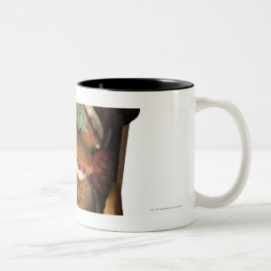 Caneca De Café Em Dois Tons Ilustração de um caixão enchido com o fast food