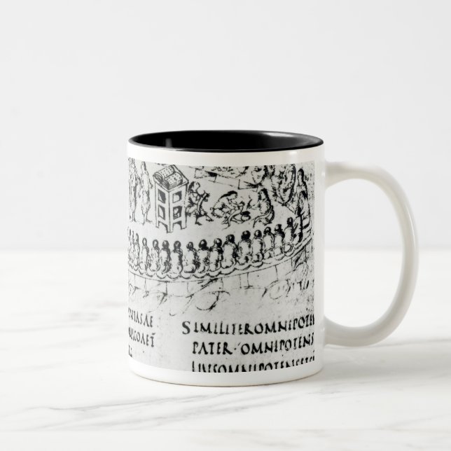 Caneca De Café Em Dois Tons Ilustração de uma cena de um dos salmos (Direita)