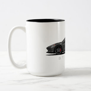 Caneca De Café Em Dois Tons Ilustração Preta Chevy Corvette C8