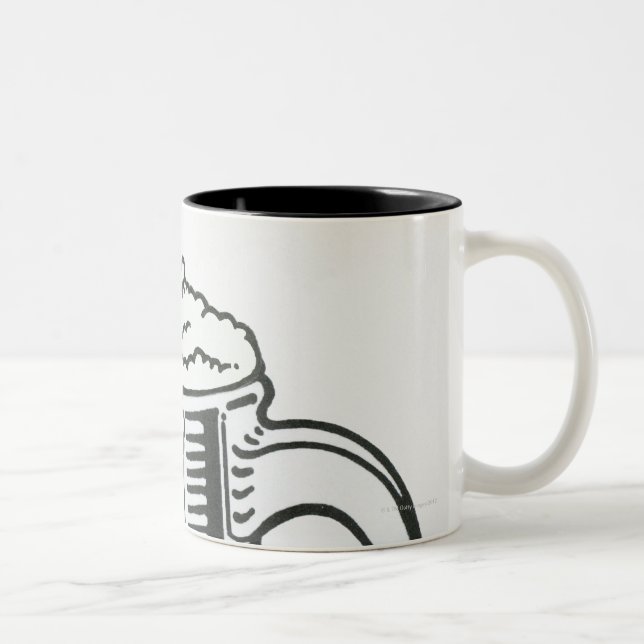 Caneca De Café Em Dois Tons Ilustração preto e branco de Guinness dentro (Direita)
