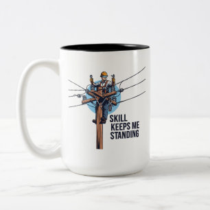 Caneca De Café Em Dois Tons Ilustração Profissional de Lineman