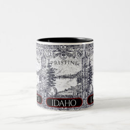 Caneca De Café Em Dois Tons Ilustração Vintage Pristine Idaho Mug