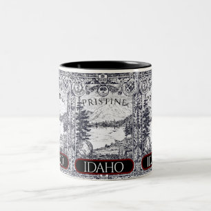 Caneca De Café Em Dois Tons Ilustração Vintage Pristine Idaho Mug