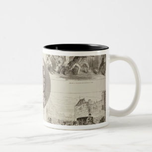 Caneca De Café Em Dois Tons Ilustrações dos ataques na rainha Victoria
