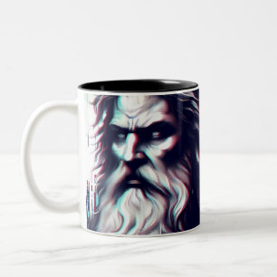Caneca De Café Em Dois Tons image of the gods zeus and odin together