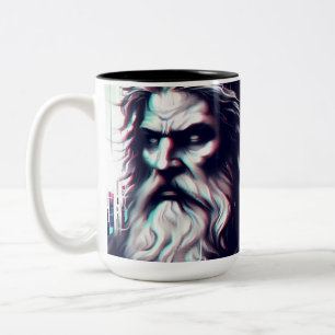 Caneca De Café Em Dois Tons image of the gods zeus and odin together