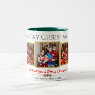Caneca De Café Em Dois Tons Imagem 3 da família de Natal moderna Elegant Scrip