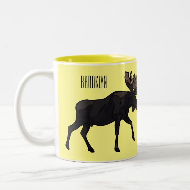 Caneca De Café Em Dois Tons Imagem de desenho animado (Esquerda)
