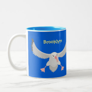 Caneca De Café Em Dois Tons Imagem de desenho animado de aves voadoras de alba