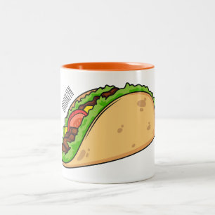 Caneca De Café Em Dois Tons Imagem de desenho animado do Taco