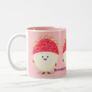 Caneca De Café Em Dois Tons Imagem de desenho animado rosa-claro