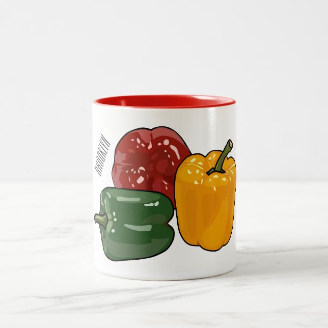 Caneca De Café Em Dois Tons Imagem de desenho em Capsicum (Centro)