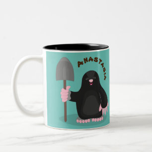 Caneca De Café Em Dois Tons Imagem de desenhos animados alegres e bonitos