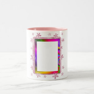 CANECA DE CAFÉ EM DOIS TONS IMAGEM DE FOTOS FLORAL