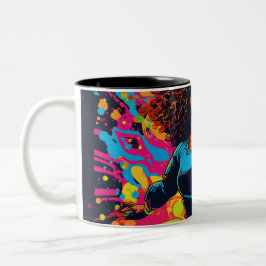 Caneca De Café Em Dois Tons Imagem de Menina Confiante Brilhante