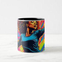Caneca De Café Em Dois Tons Imagem de Menina Confiante Brilhante