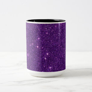 Caneca De Café Em Dois Tons Imagem do brilho roxo brilhante