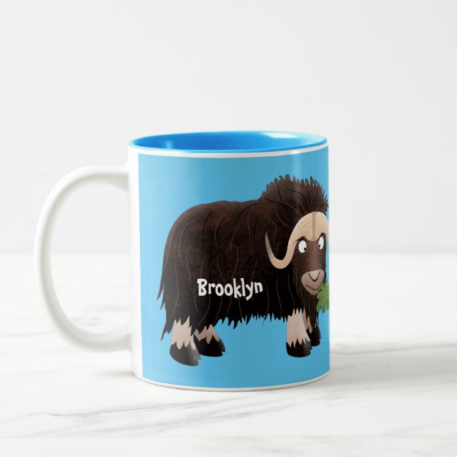 Caneca De Café Em Dois Tons Imagem engraçada de desenho animado (Esquerda)