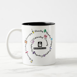 Caneca De Café Em Dois Tons Imagem Espiral Colorido de Nova Escola em Blacksbu