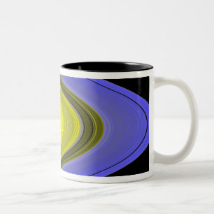 Caneca De Café Em Dois Tons Imagem falsa de cor dos anéis de Saturno