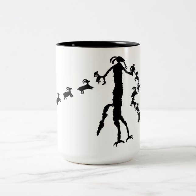 Caneca De Café Em Dois Tons Imagem gráfica do espírito de animais (Centro)