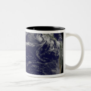 Caneca De Café Em Dois Tons Imagem satélite da Terra