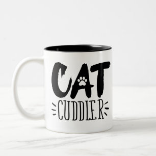 Caneca De Café Em Dois Tons Imagens De Gatos De Gato Feliz E Cuddler
