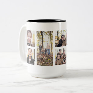 Caneca De Café Em Dois Tons Imagens personalizadas de colagem de fotos 8