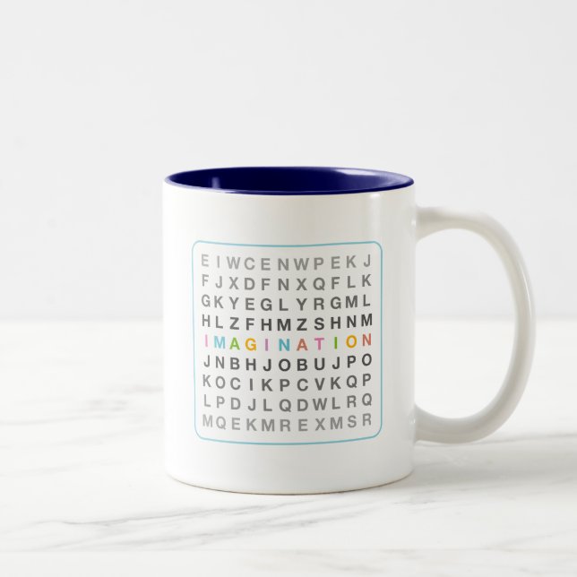 Caneca De Café Em Dois Tons Imaginação no Quebra-cabeça (Direita)