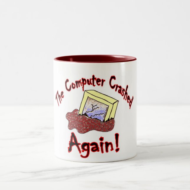 Caneca De Café Em Dois Tons Impacto do computador (Centro)