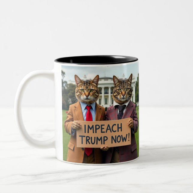 Caneca De Café Em Dois Tons Impeach Trump (Esquerda)