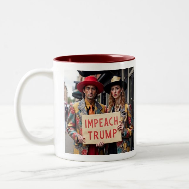 Caneca De Café Em Dois Tons Impeach Trump (Esquerda)