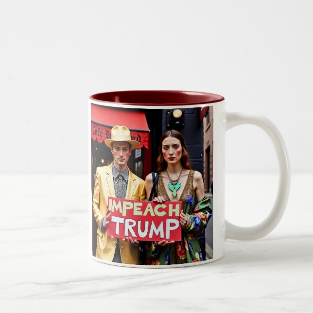 Caneca De Café Em Dois Tons Impeach Trump Resistance Movement (Direita)