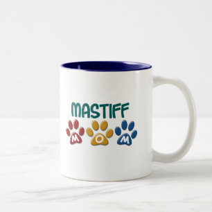 Caneca De Café Em Dois Tons Impressão 1 da pata da mamã do MASTIFF
